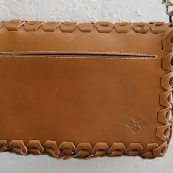 Patricia Nash Porticci Leather Woven Chainlink Crossbody Bag Hazelnut - Picture 2 of 11